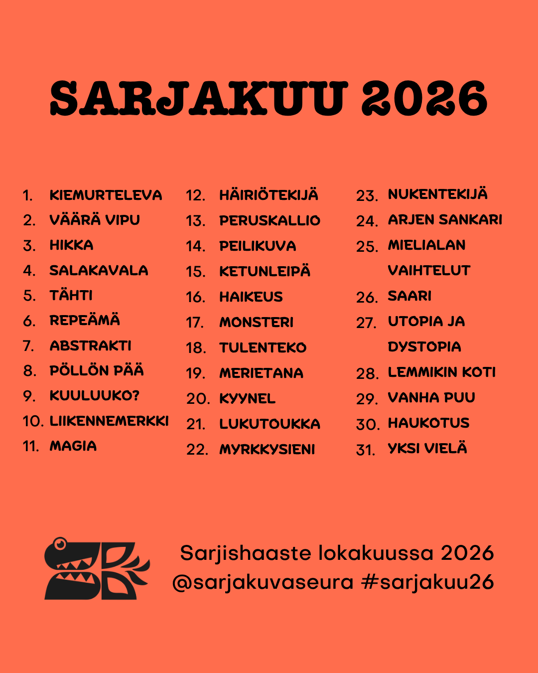 Sarjakuu-piirtohaaste tulee jälleen!